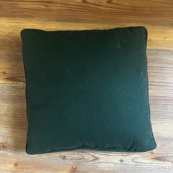 Vintage Needlepoint Farm Scene Barn Horse Sheep Green Check Accent Pillow 12x12 - Picture 2 of 2